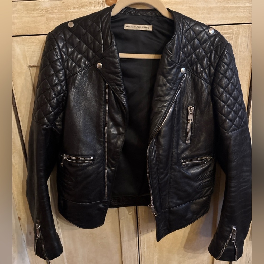Balenciaga Paris Quilted Leather Moto Jacket FW10 – Size 42 – New/Never Worn